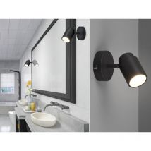 Led Badezimmerlampe Wandstrahler 1 flammig schwenkbar in Schwarz