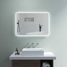 Led Badspiegel Badezimmerspiegel Mit Beleuchtung 100x70cm Touch Wandspiegel Antibeschlage, Energiesparend Lichtspiegel, Ip44, Kaltweißes 6400k & 