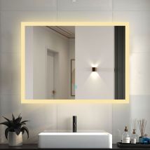 Led Badspiegel mit 3 Lichtfarbe Dimmbar Beschlagfrei Speicherfunktion Badezimmer Spiegel mit Beleuchtung ce IP44 80x60cm