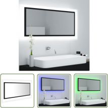 Devenirriche - The Living Store LED-Badspiegel Schwarz 100x8,5x37 cm Acryl - LED-Badspiegel - Badezimmerspiegel - Acrylspiegel - Schwarzer Spiegel