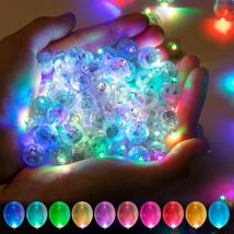 Led Balloon Lumière, 100 pcs led Ballons Lampes Lumineuses, Boule Mini Rond Ballons led Lumière, pour Décoration Mariage, Fête (Coloré)