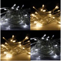 LED Lichterkette mit Timer – 10/20/30/50 Stück – Kaltweiß/Warmweiß – Innen/Außen – 750 cm – Batteriebetrieben