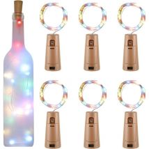 Readcly - led Bottle Garland 2m 20LEDs Bottle Light, led Bottle Cap Light Waterproof Flexible Silver Wire Decoration for Party, Wedding (Colorful)