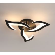 Comely - Modern Led Ceiling Light, 33W 4000LM Acrylic, Creative Petal Design, Black Led Chandelier for Bedroom, Living Room, Dining Room, Kitchen,