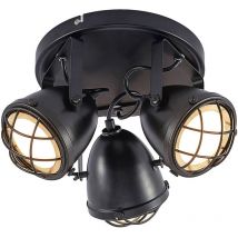 Lindby - Ceiling Light Biona (industrial design) in Black made of Metal for e.g. Living Room & Dining Room (3 light sources, GU10) from black, gold