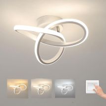 Comely - Modern led Ceiling Light, 20W 2200LM Dimmable White Ceiling Lamp for Bedroom, Kitchen, Balcony, Living Room, Hallway, 3000K/4500K/6500K,