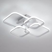 Goeco - led Ceiling Light, Modern Ceiling Lamp 52W 4680LM, White Ceiling Light Fixture for Living Room, Kitchen, Kitchen, Bedroom 6500K Cool White