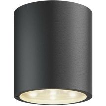 Ceiling Light Outdoor Meret (modern) in Black made of Aluminium (1 light source,) from Lucande graphite, clear