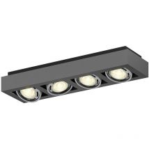 Ceiling Light Ronka dimmable (modern) in Black made of Aluminium for e.g. Living Room & Dining Room (4 light sources, GU10) from Arcchio - dark grey