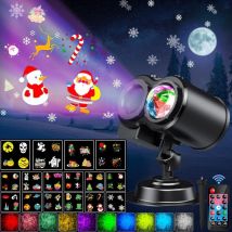 LED Christmas Projector Outdoor 2 in 1 LED Christmas Outdoor Projection Lamp with Remote Control 16 Switchable Patterns 10 Colors Water Wave Effect