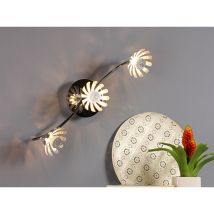 Led Deckenstrahler Bloom 3-flammig, Metall In Blattsilber, Breite 50cm