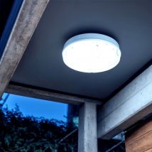 LED-Deckenleuchte 24W Rund für Aussen Ø285 mm IP65 mit Nicht Permanentem Notlicht Hublot 6500K Kaltweiß