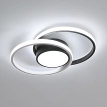 Goeco - led Deckenleuchte 42W Modernes Design Kaltweiß 6000K Rund Deckenlampe Für Wohnzimmer Schlafzimmer Esszimmer Büro Schwarz φ40cm