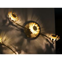 Led Deckenstrahler bloom 3-flammig, Metall in Blattgold, Breite 50cm