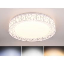 Led Deckenleuchte cluster dimmbar mit Fernbedienung flach Weiß rund, ø 48cm