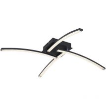 LED Deckenleuchte Deckenlampe schwarz matt Kristall Wohnzimmerlampe beweglich, 24W 1700 Lumen, warmweiß, neutralweiß, kaltweiß, LxH 69 x 10,5 cm