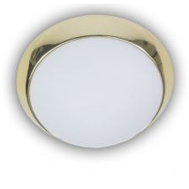 Niermann - led Deckenleuchte Deckenschale Opalglas matt, Dekorring Messing poliert, ø 30cm