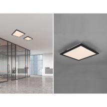 Led Deckenleuchte Gamma Schwarz Panel Mit Nachtlicht, Quadrat 29cm