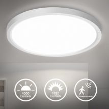 Led Deckenleuchte led Rund Weiß Flach mit Bewegungsmelder 4000K