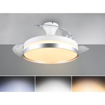 Led Deckenleuchte lindberg Ø48 - 100cm Grau, mit ausklappbarem Ventilator