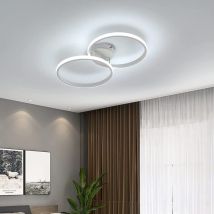Goeco - LED-Deckenleuchte, Moderne 42W Deckenlampe, Weißer Doppelring-Acryl für Schlafzimmer, Wohnzimmer, Büro, 6000K 3360 Lumen