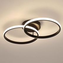 LED-Deckenleuchte Wohnzimmer Rund 55CM, 42W Deckenleuchte Weiß Schlafzimmer, Deckenlampe aus Aluminium Küche Natürliches Licht 4500K für Badezimmer,