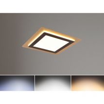 Trio Leuchten - led Deckenleuchte morgan flach Schwarz Gold Fernbedienung dimmbar Quadrat, 45cm