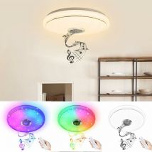 Led Deckenleuchte rgb Deckenlampe mit Bluetooth Lautsprecher, Dimmbar Sternenhimmel Flach Deckenbeleuchtung mit APP-Steuerung und Fernbedienung für
