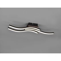 Led Deckenleuchte route flach Holz Schwarz 3 flammig 56cm Warmweiß