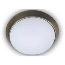 Niermann - LED-Deckenleuchte rund, Opalglas matt, Dekorring Altmessing, ø 25cm