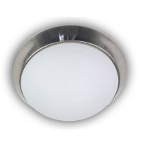 Niermann - LED-Deckenleuchte rund, Opalglas matt, Dekorring Nickel matt, ø 30cm