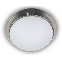 Niermann - LED-Deckenleuchte rund, Opalglas matt, Dekorring Nickel matt, ø 45cm