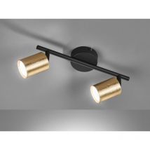 LED Deckenstrahler VANO Schwarz Gold 2-flammig, Breite 30cm