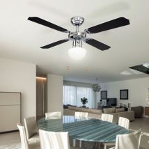 Etc-shop - led Deckenventilator mit Beleuchtung Ventilator mit Zugschalter, 3 Stufen Vor-Rücklauf Flügel wendbar, Durchmesser 106,6 cm, Wohnzimmer
