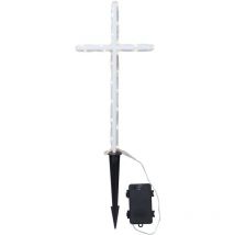 Led Grablicht Gravecross, Kreuz, Timer, Warmweiß, Außenbereich, 42 cm - Star Trading