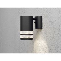Led Design Außenwandleuchte Downlight aus Aluminium Höhe 15,5cm, Schwarz