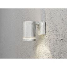 Led Design Außenwandleuchte Downlight aus Stahl Höhe 13cm, Silber