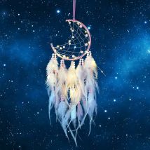 Led Dream Catcher, Handmade Feather Dream Catcher LumiChristmass Dream Catcher for Bedroom Home Decoration Wall Hanging Mobile Decorative Girls Kids