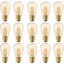 LED-E27-Vintage-Glühbirne, ST45, einfach zu verwenden, 1 W = 10 W, Glühlampen, superwarmweiß, 2200 K, E27-Nachttischlampenbirne mit mittlerem Sockel,