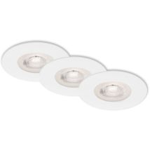 Briloner - Led Einbauleuchten 3er Set 5w Ip44 Weiß 3000k Ø9cm Kunststoff