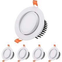 Odipie - LED-Einbaustrahler, 4 Stück 7 w LED-Einbaustrahler, 6000 k Kaltweiß, extra flacher LED-Einbaustrahler, 40 ° verstellbarer Deckenstrahler,