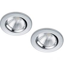Trio Leuchten - led Einbaustrahler rund 2er Set ø 8,5cm schwenkbar dimmbar Chrom glänzend 5,5W