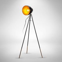Stehlampe - Schalter, schwenkbar, E27 Fassung, max. 40W, Schwarz-Gold