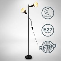 Stehlampe - Schalter, schwenkbar, E27 Fassung, max. 40W, 3-flammig, Schwarz