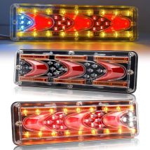 LED Feu Arrière de Remorque Multifonctionnel Feux Remorque LED 24V DC 46 LED Feux Stop, feu arrière au néon,clignotant dynamique lampe Pour Camion