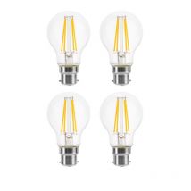 Lowenergie - led Filament Light Bulb A60 gls Traditional Bulb B22 Bayonet 6.6w equiv brightness 100w Warm White 2700K Energy Saving - Pack of 5