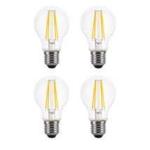 LED Filament Light Bulb A60 GLS Traditional Bulb E27 Screw 6.6w equiv brightness 100w Warm White 2700K Energy Saving - Pack of 5