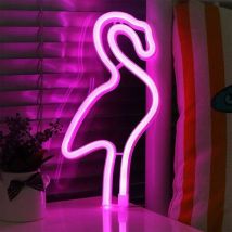 Fei Yu - led Flamingo rose en forme de signe Neon Light usb 3 Pôles aa Powered Flamingo Night Light Se connecter décorations de Noël de vacances