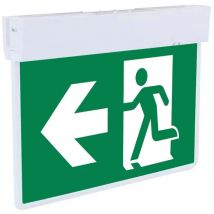 Ledino - led Fluchtwegleuchte Notausgangsleuchte Notleuchte Glas Weiß l 30 cm
