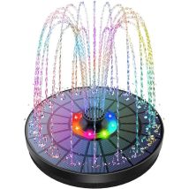 Led Fontaine Solaire Extérieure Flottante 3w Pompe Bassin Solaire Avec Batterie, Lumières Colorées Led Et 7 Buses, Pour Exterieur Ja,trimec